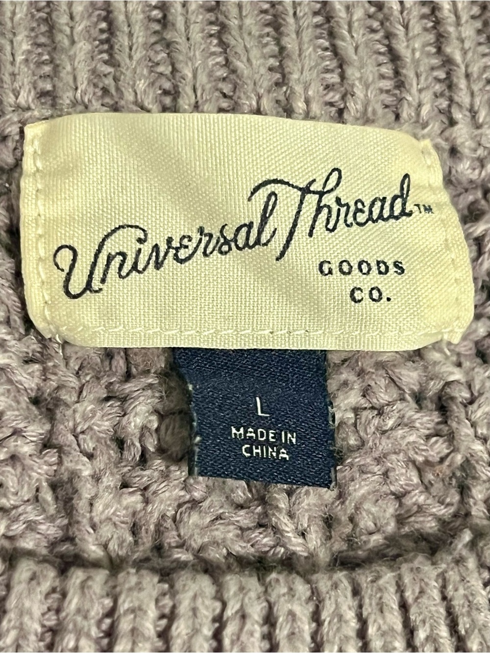 Universal Thread Lavender Knit Crewneck Sweater - Mauve Tone - Picture 3 of 4